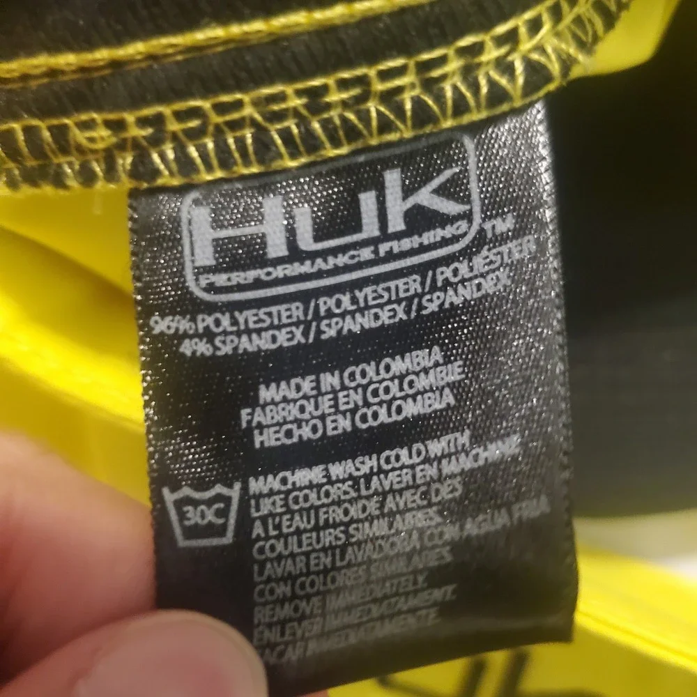 Huk Performance Fishing Board Shorts Mens 36 Yellow Camo Stretch Swim Trunks